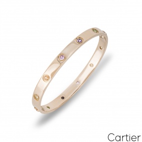 Cartier Rose Gold Coloured Stones Love Bracelet Size 17 B6036517 Cartier Rose Gold Coloured Stones Love Bracelet Size 17 B6036517